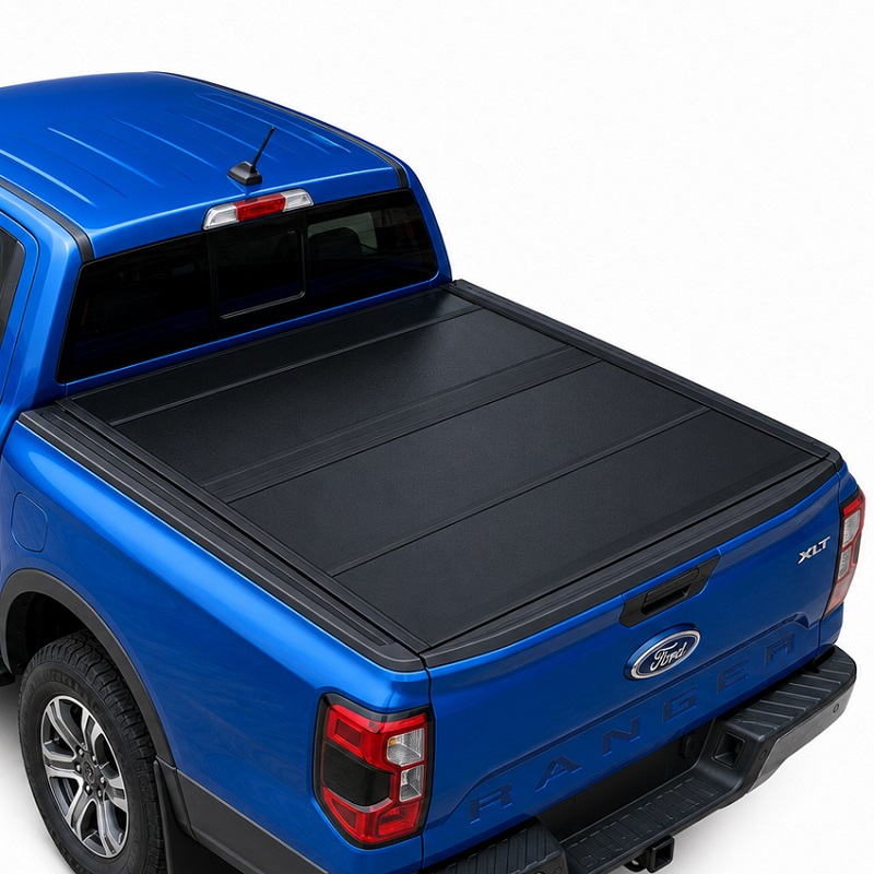Harte, vierfach gefaltete Laderaumabdeckung mit niedrigem Profil für Ford Ranger