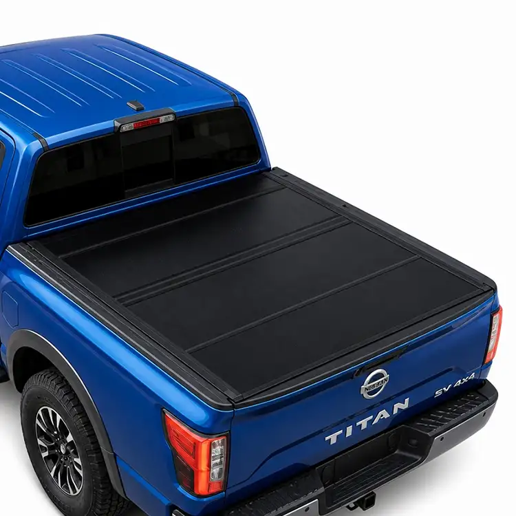 Harte, vierfach gefaltete Laderaumabdeckung mit niedrigem Profil für Nissan Titan