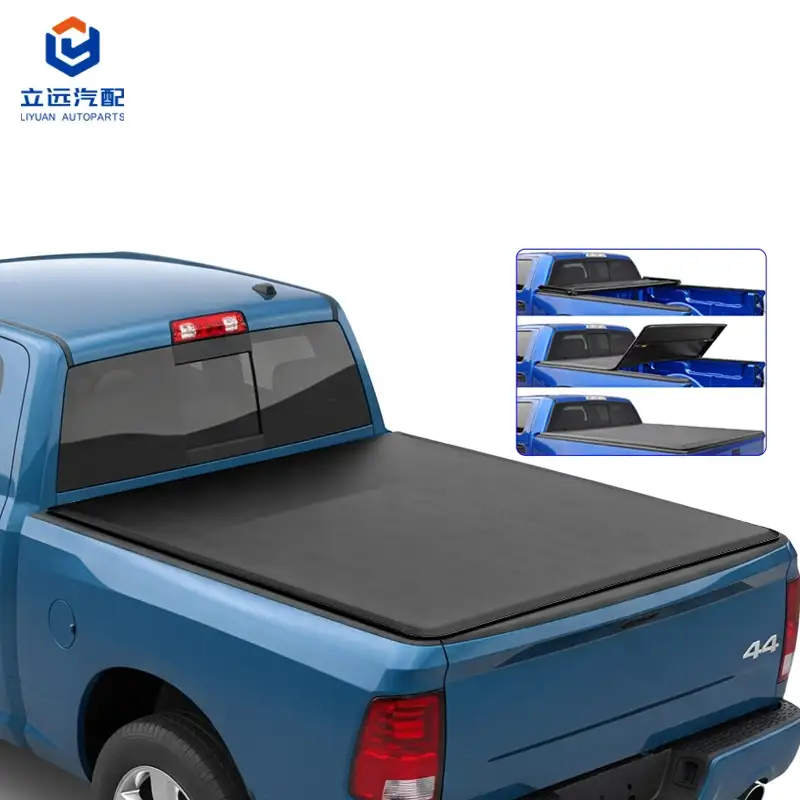 Dreifach gefaltete Laderaumabdeckung aus weichem Vinyl für Dodge