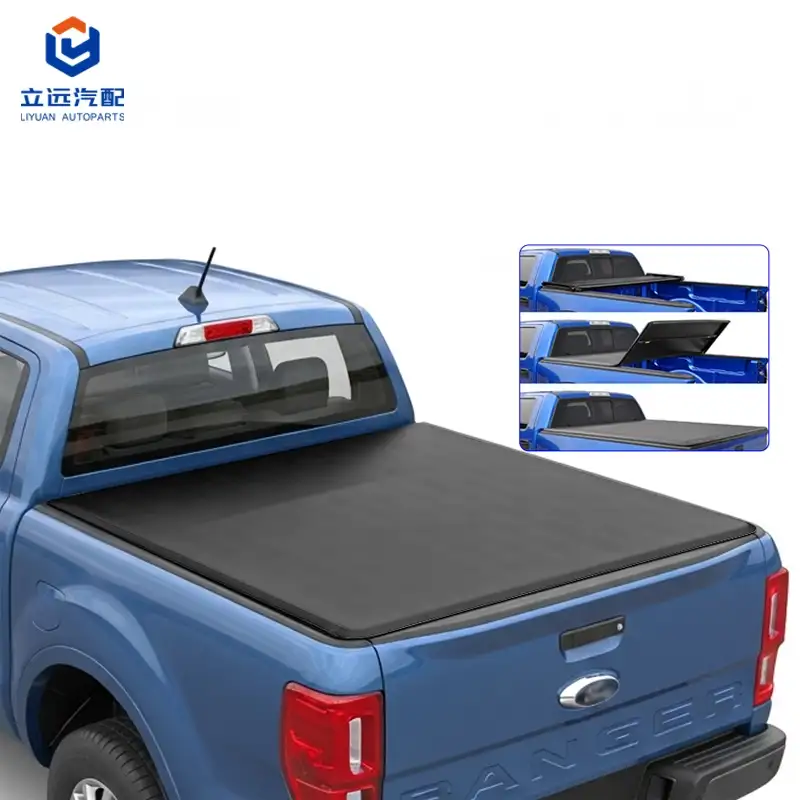 Dreifach gefaltete Laderaumabdeckung aus weichem Vinyl für Ford Lincoln