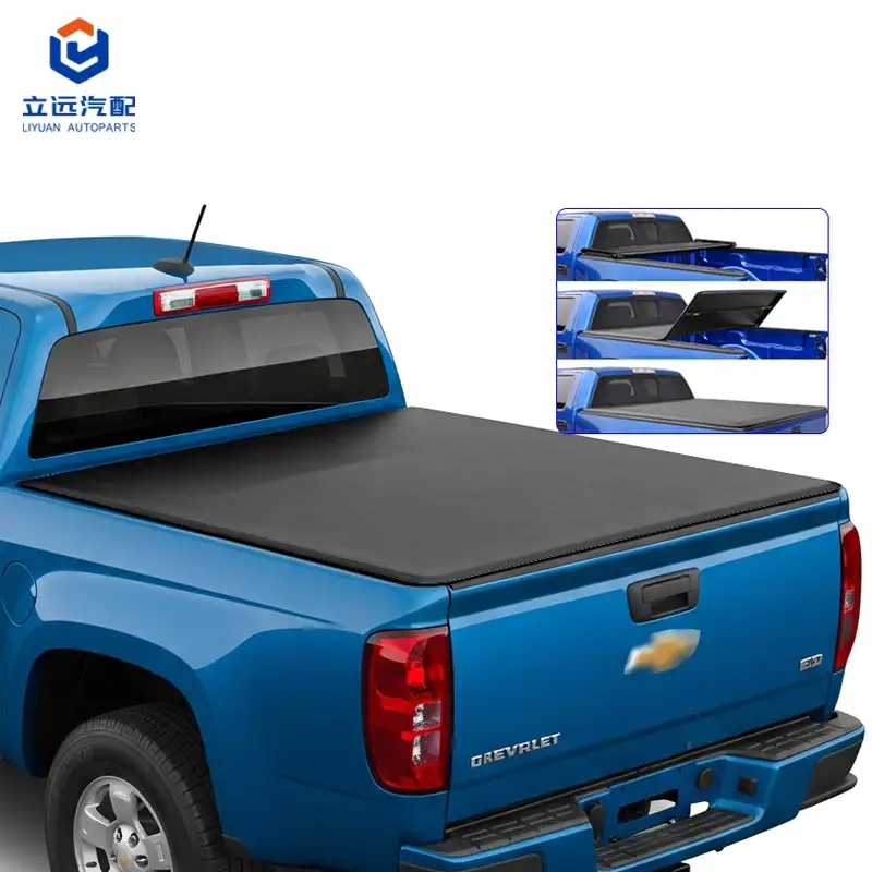 Dreifach gefaltete Laderaumabdeckung aus weichem Vinyl für GMC Chevrolet
