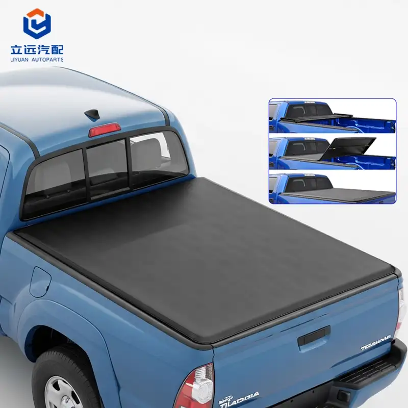 Dreifach gefaltete Laderaumabdeckung aus weichem Vinyl für Toyota